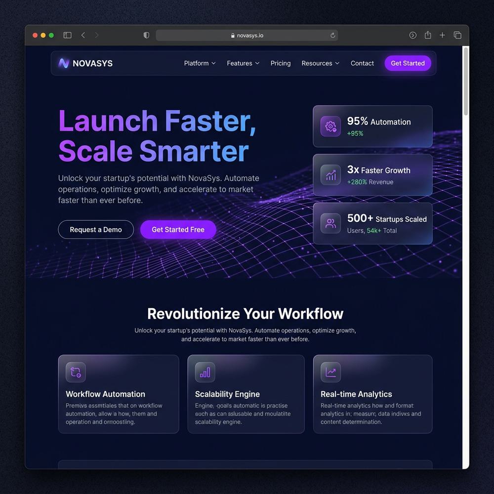 Generated visual for a responsive startup landing page project